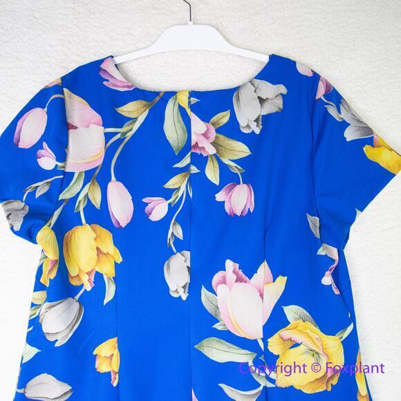 New! Adrianna Papell Women's Tulip Printed Flounce Dress, plus size 16W - Picture 12 of 16